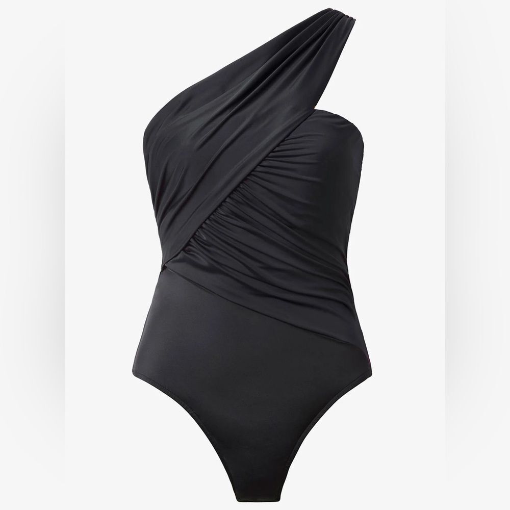 Magicsuit Black Goddess One-Shoulder One piece Swimsuit size 10 NWOT